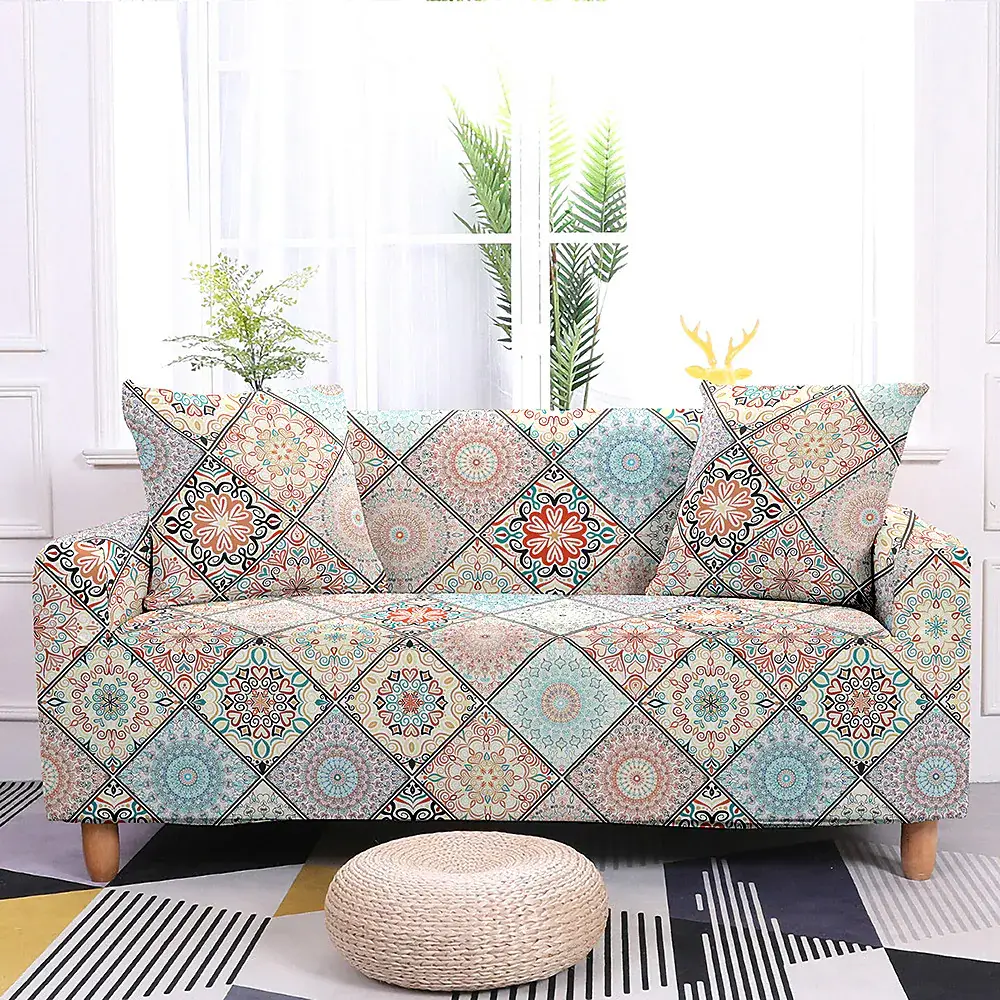 Stretch Sofa Cover Slipcover Boho/Flower Pattern AJ