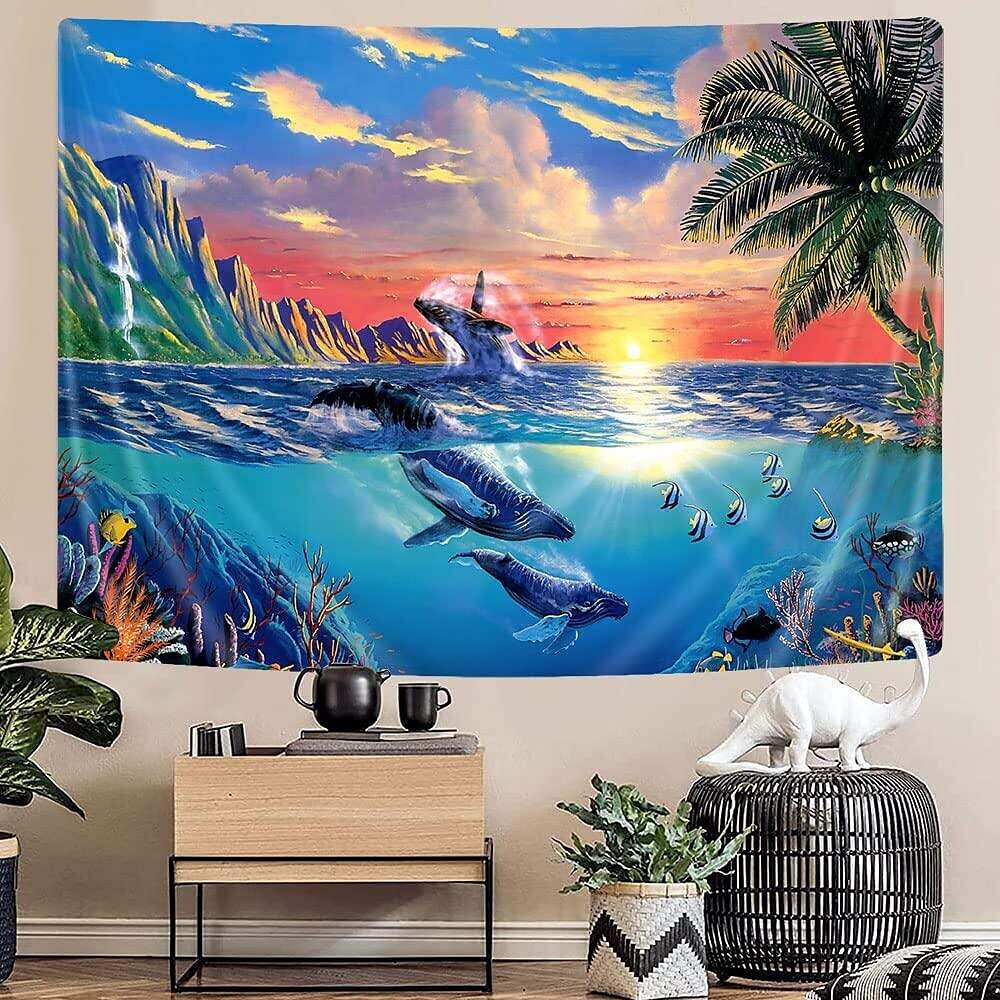 Ocean Dolphin Wall Tapestry Art Decor