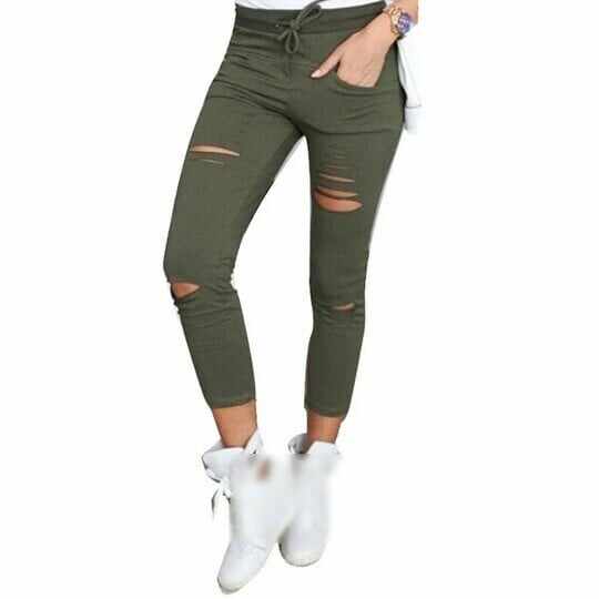 Skinny pant High Waist Casual Stretch Ripped Jean