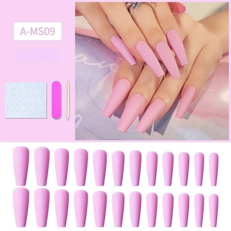 24 pcs/box matte ballerina false nails