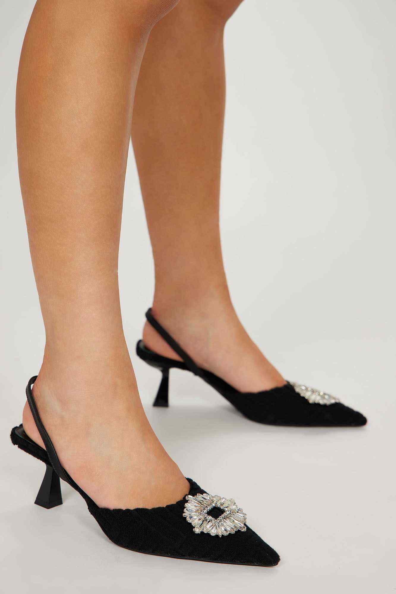 So Charming Sling Back Pumps   Black