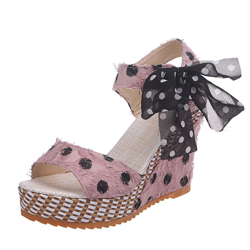 Polka Dot Open Toe Sandals