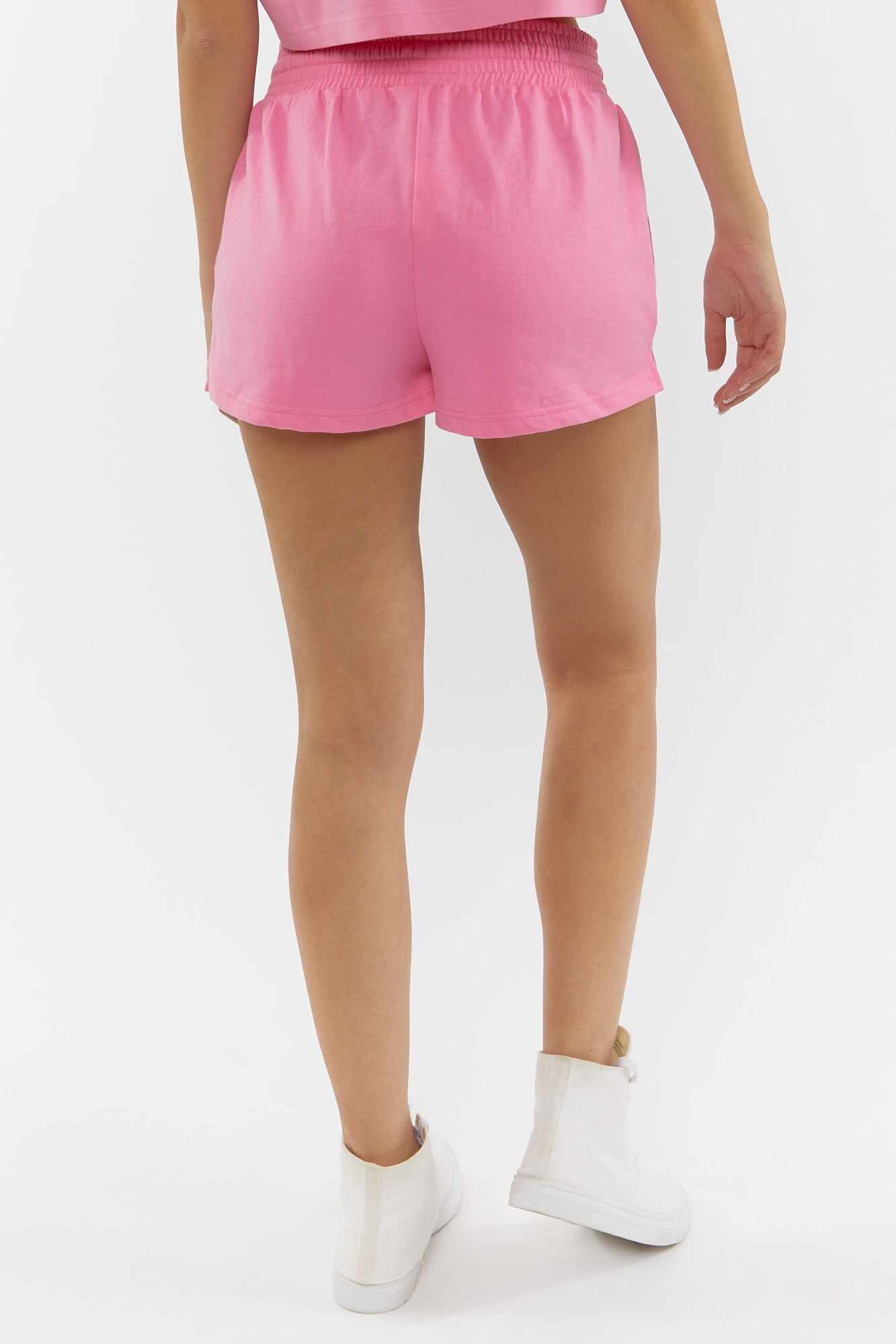 Women Apparel | Basic Drawstring Fleece Shorts Pink Forever21 - VH77189