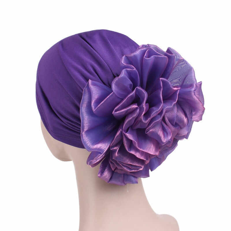 Woman Big Flower Turban Hair Accessories