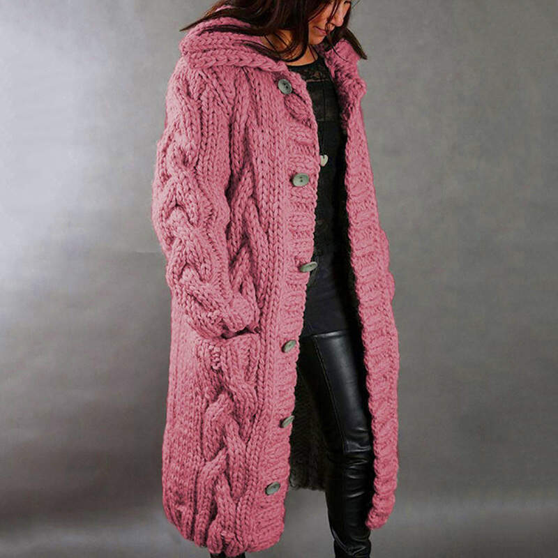 Knitted chunky sweater coat