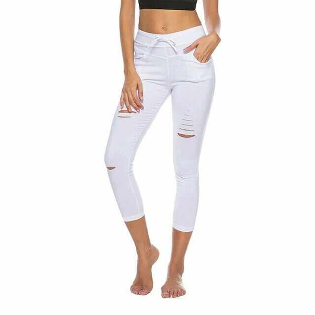 Skinny pant High Waist Casual Stretch Ripped Jean