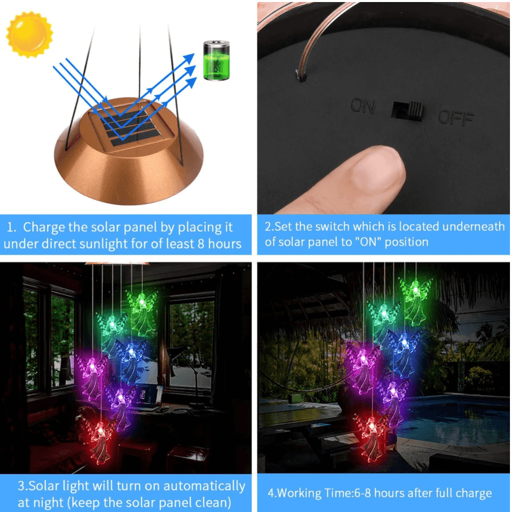 Solar Guardian Angel Wind Chime Lights