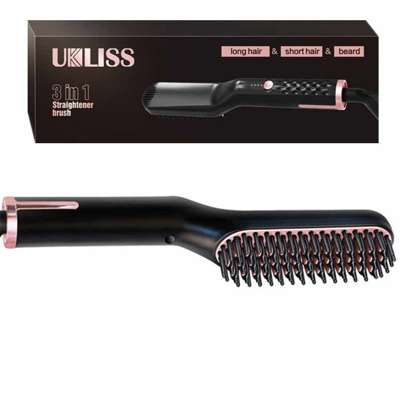 BEARD AND HAIR STRAIGHTENER BRUSH