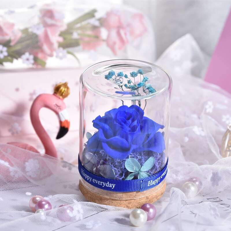 Rose Real Flower Glass Gift for Valentine's Day