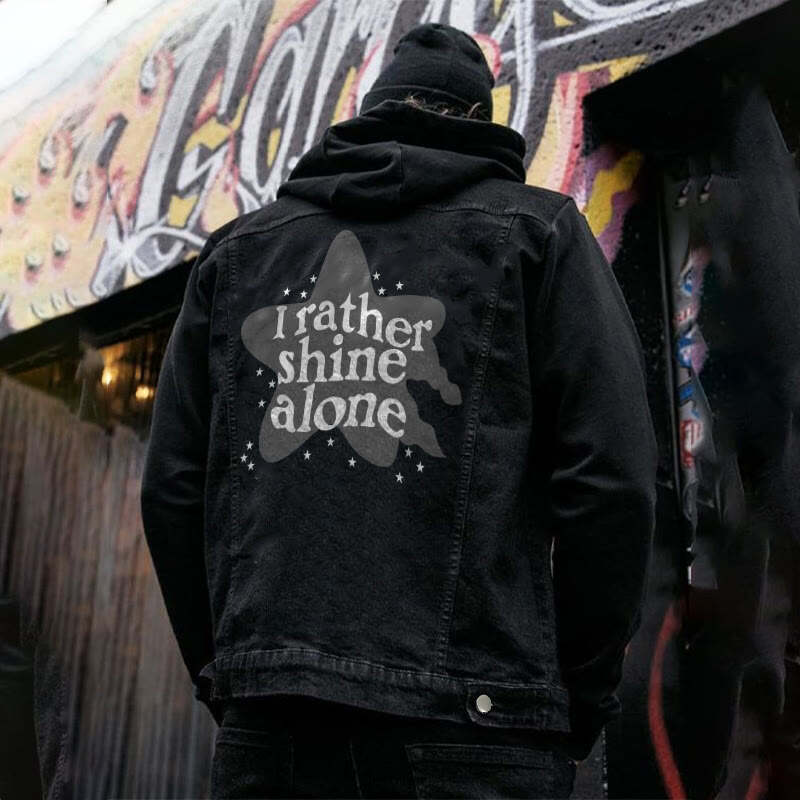 I Rather Shine Alone Print Men's Jacket