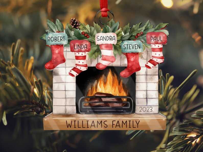 Personalized Family Christmas Decoration, Christmas Stocking Ornament, Stockings on Fireplace, Christmas Gift, Christmas Tree Ornament