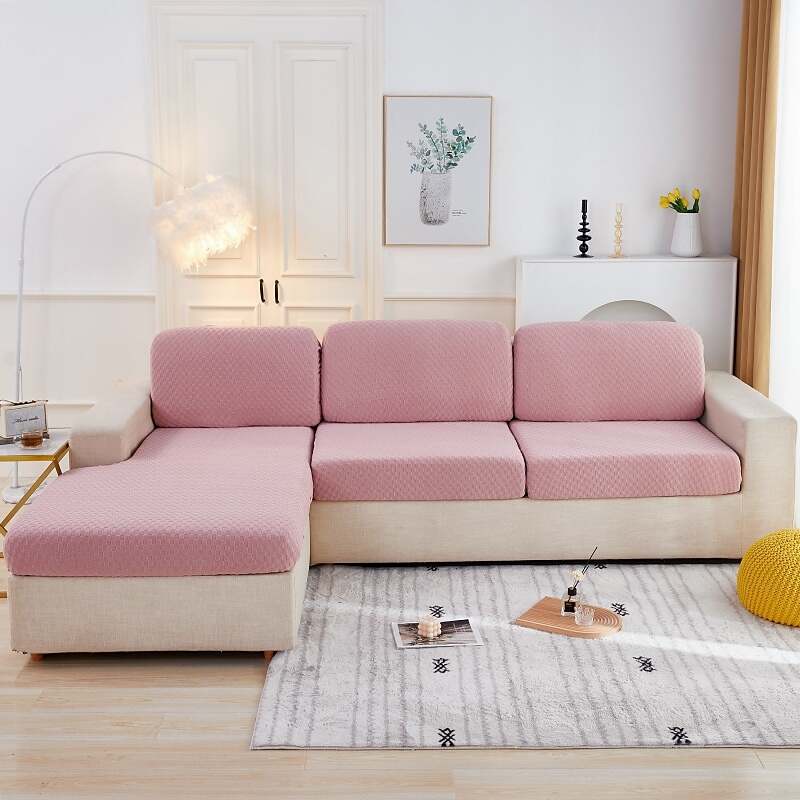 Stretch Sofa Seat Cushion Cover Slipcover 4 or 3 Seater L Shape