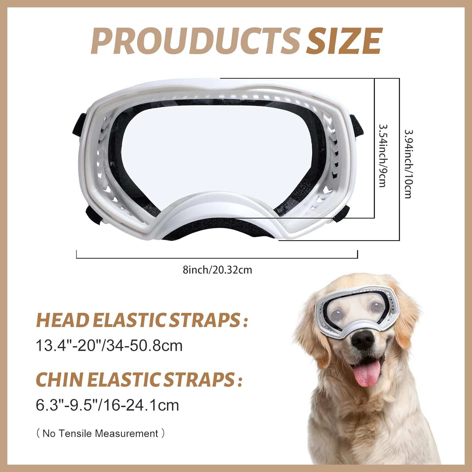 Large UV dog sunglasses in dog goggles, UV protection against wind and dust, detachable lenses for outdoor sports dog eye protection