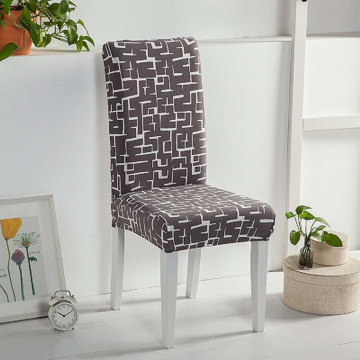 Printed Chair Covers for Dining Room Set