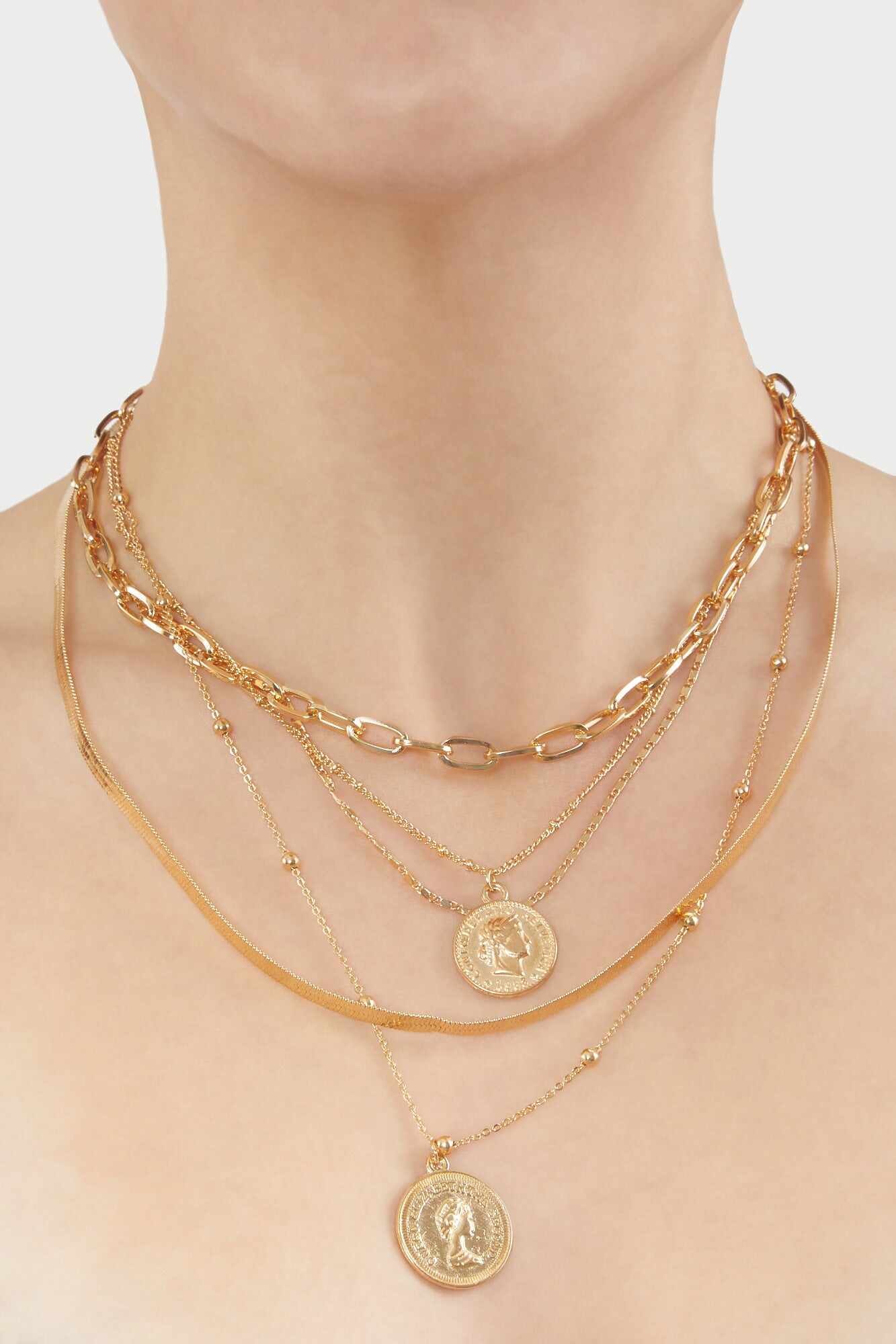 Accessories Accessories | Coin Pendant Layered Necklace Silver Forever21 - FP07188