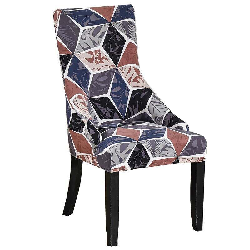 Stretch Wingback Chair Cover Boho/Flower Pattern