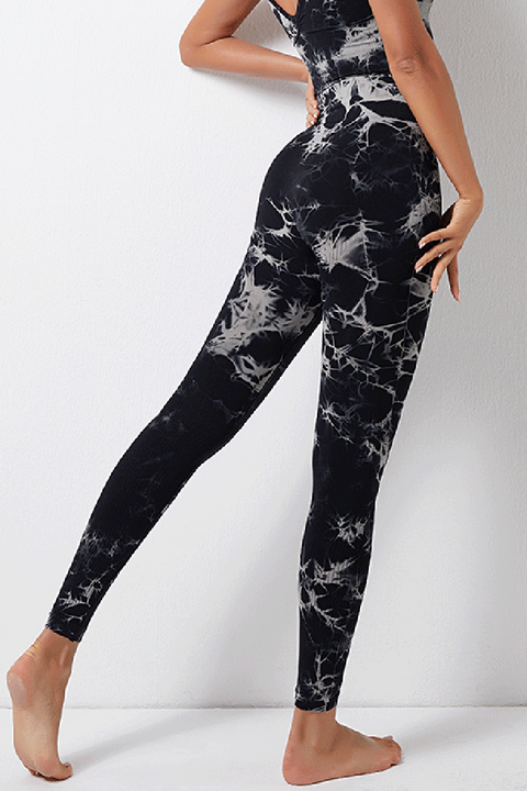 Tie Dye Elastic High Waist Sports Leggings