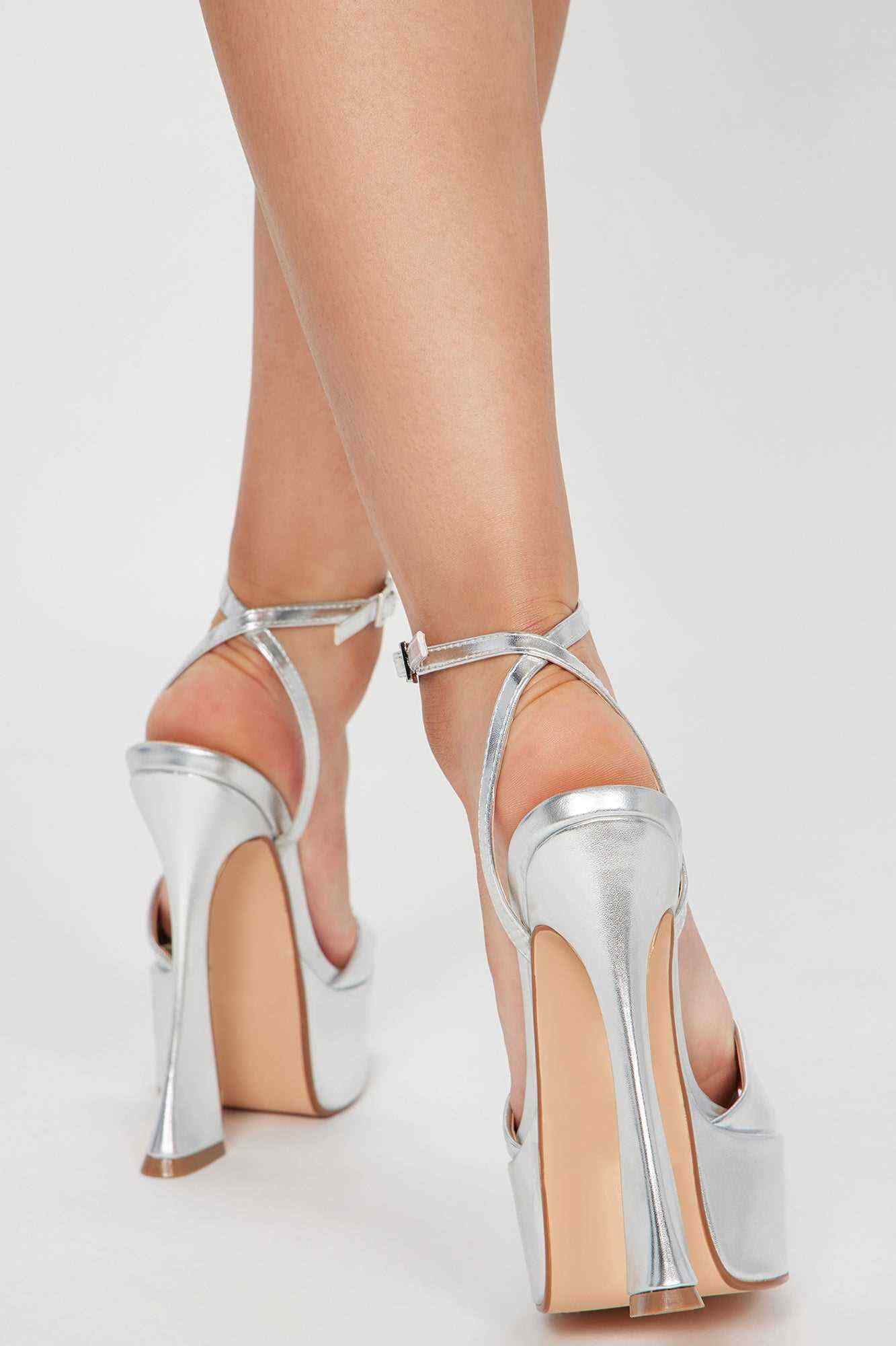 New Look Platform Heels   Silver