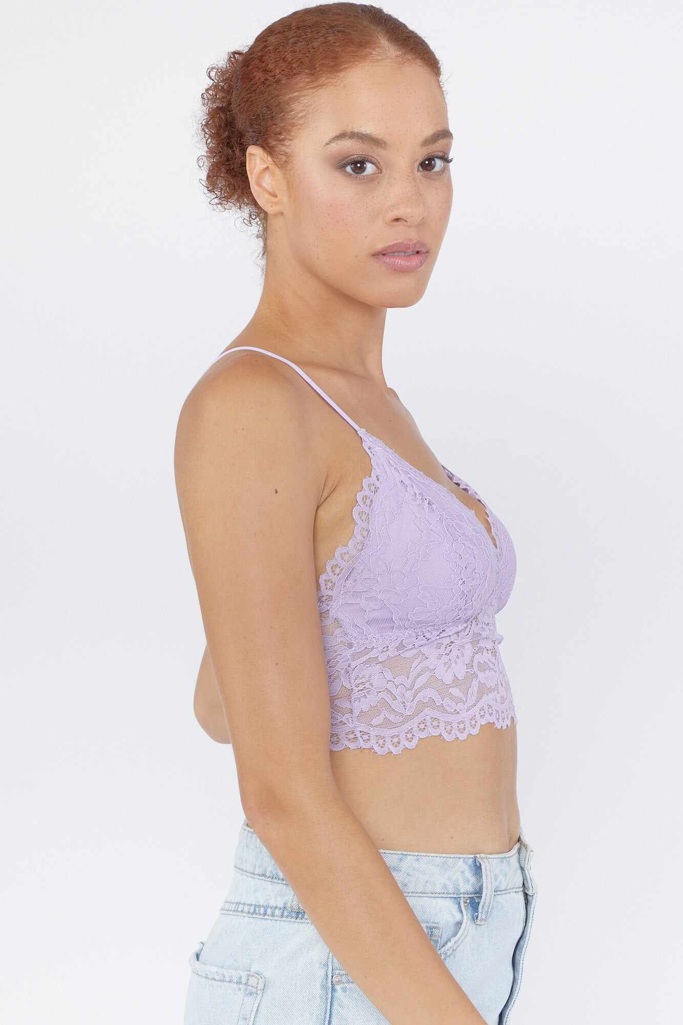 Women Apparel | Lace V-Neck Bralette Light Pink Forever21 - FS76455