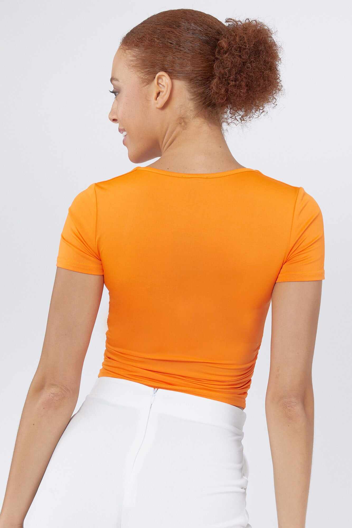 Women Apparel | Square Neck Crop Top Orange Forever21 - JN80538