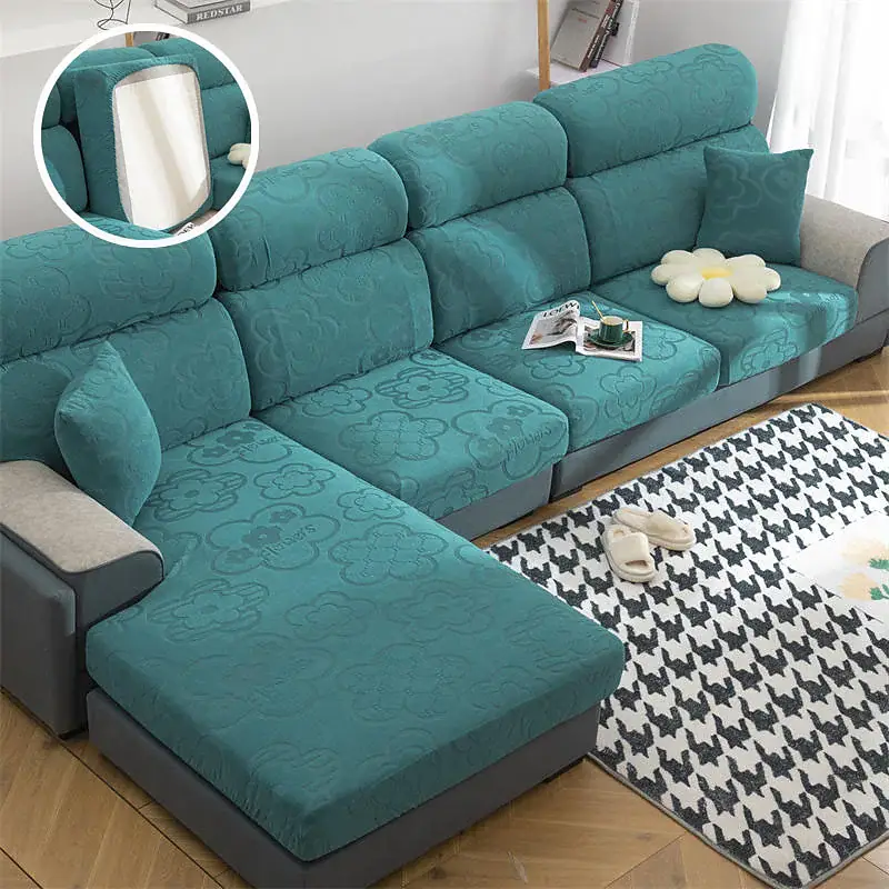 Jacquard Sofa Cushion Cover Elastic Fine Touch Sofa Protector Scratch