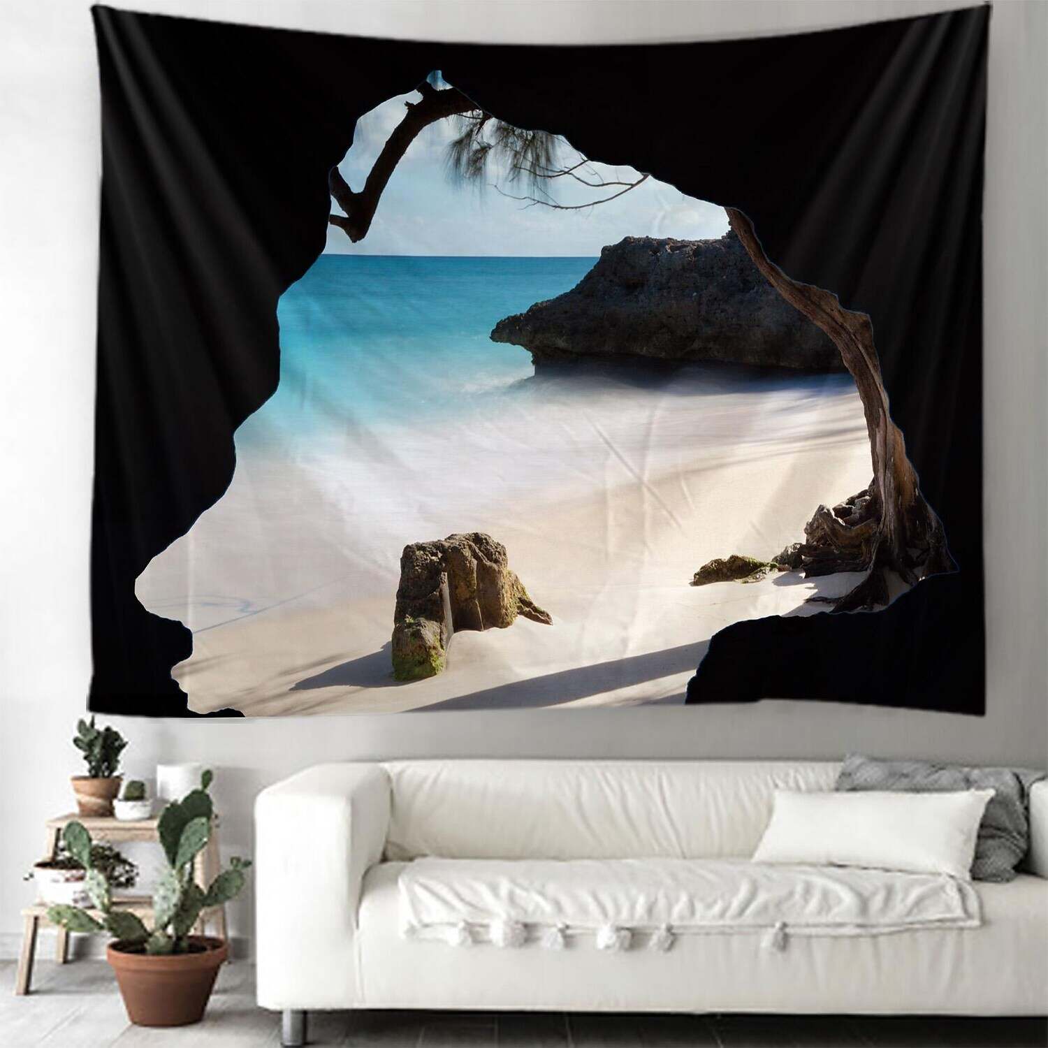 Natural Large Wall Tapestry Cave Art Decor