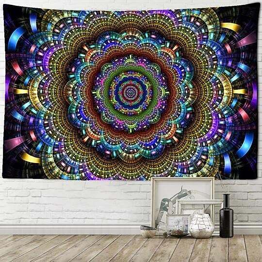 Mandala Bohemian Rainbow Wall Tapestry