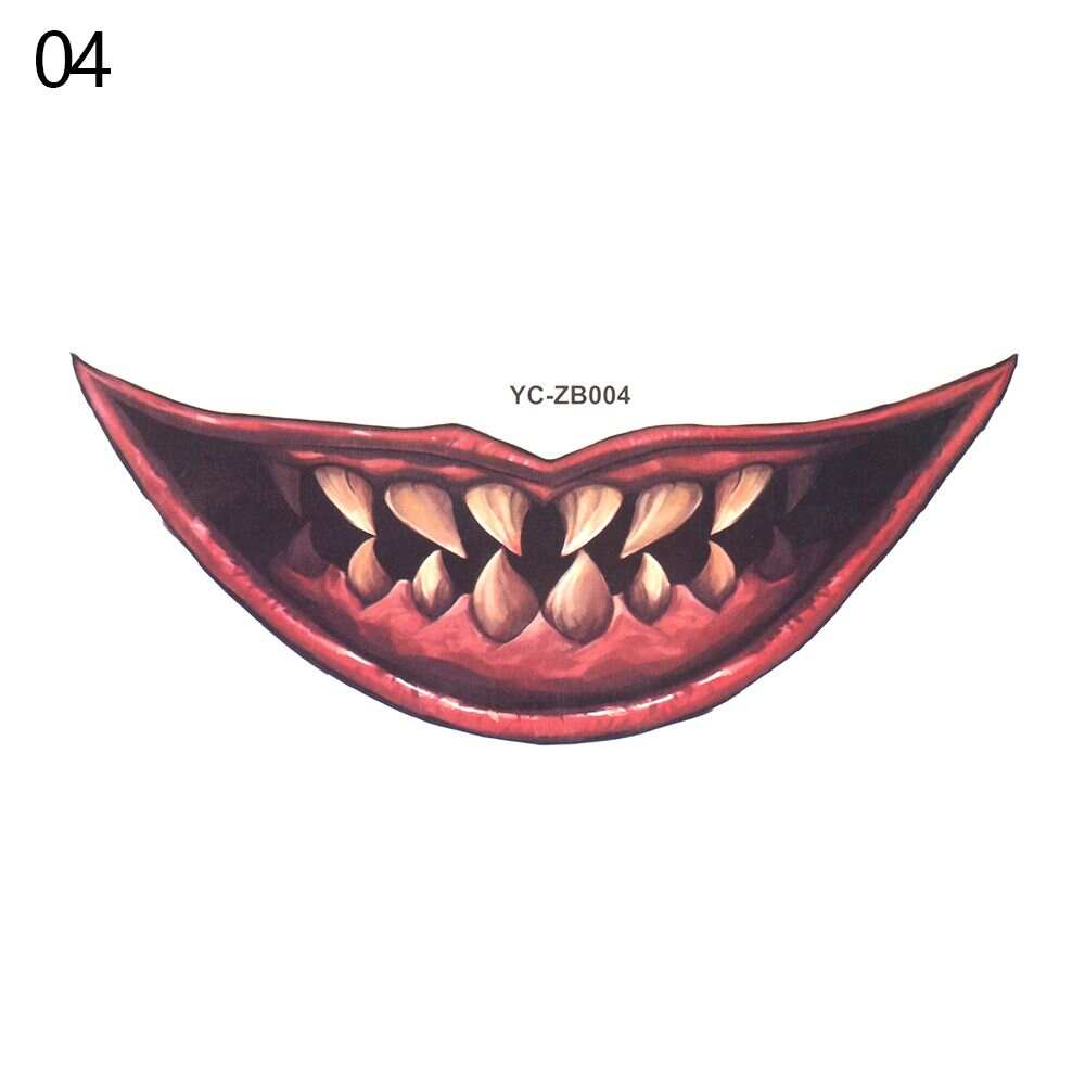 Halloween Mouth Tattoo Sticker Scary Lip DIY Decoration