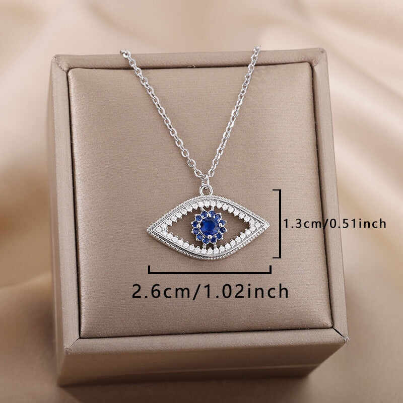 BETTYLIS - Necklace with evil eye pendant - Lucky protection - Gift for wife, daughter, mother, best friend