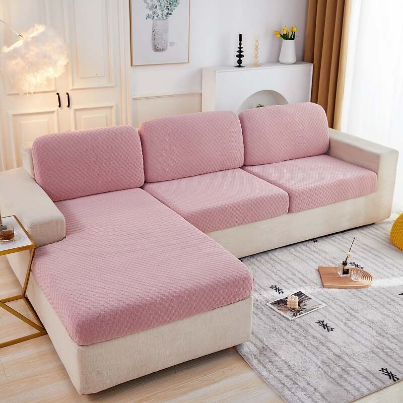 Stretch Sofa Seat Cushion Cover Slipcover 4 or 3 Seater L Shape