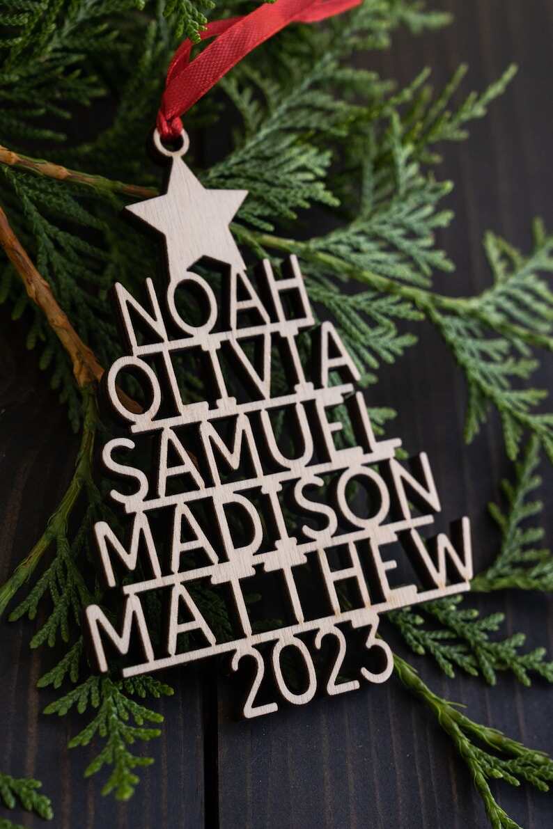 Family Christmas Ornament - Personalized Ornament With Names - Christmas Tree Ornament