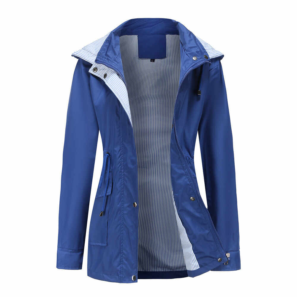 Detachable Hood Trench Coat Women's