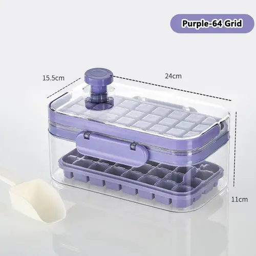 2 In 1 Press Ice Cube Making Mould andStorage Box with Lid Portable