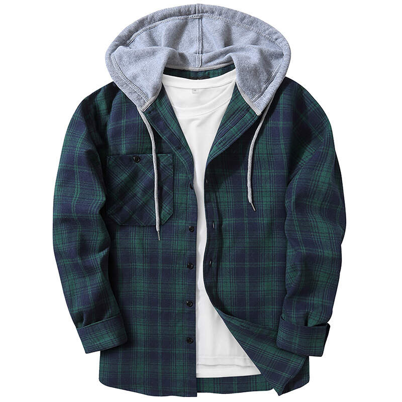 plaid hooded jacket - Buy 3 and get free shipping