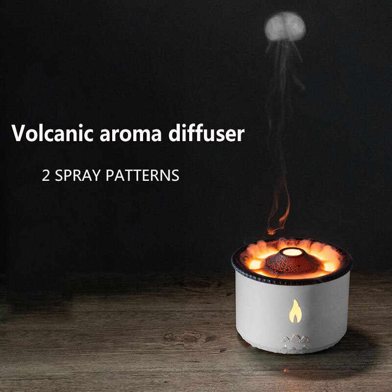 Xiaomi Volcanic Flame Aroma Diffuser Essential Oil Lamp Portable Air Humidifier Night Light Jellyfish Decompression Simulation