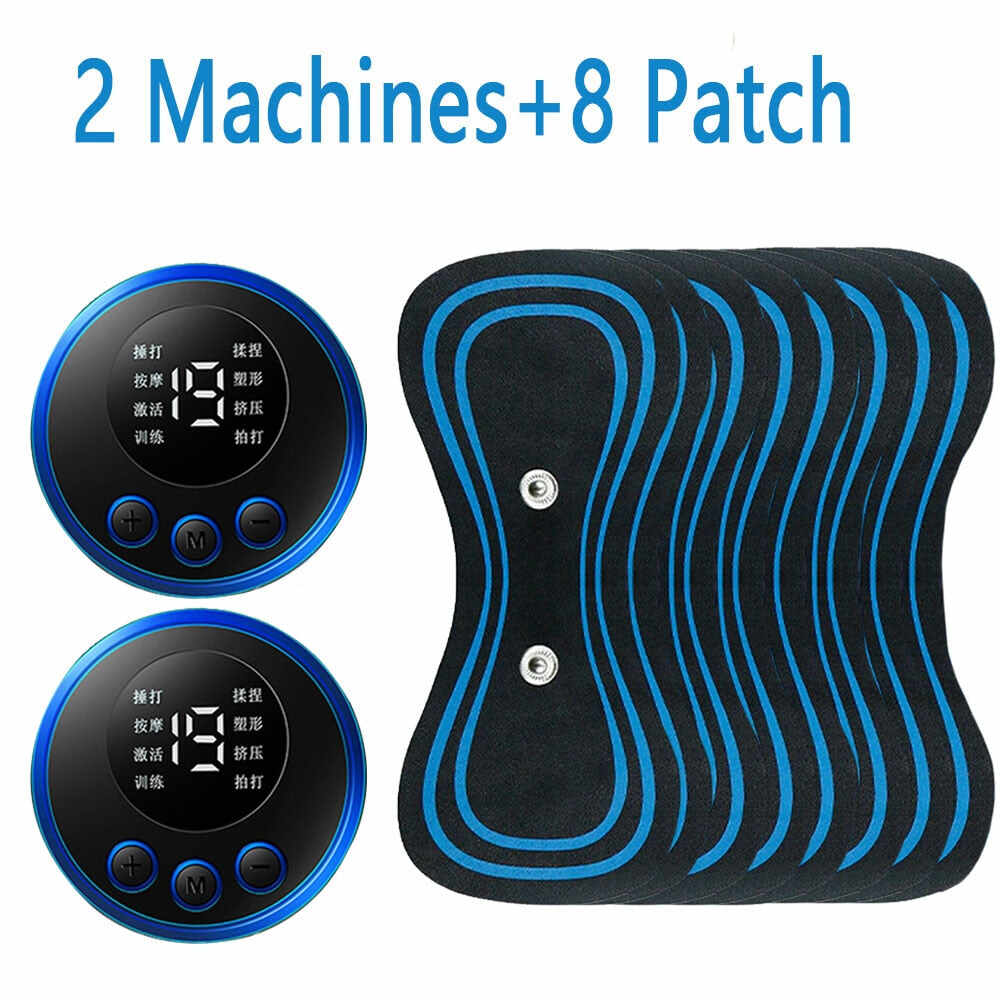 LCD Display EMS Neck Stretcher Electric Massager 8 Mode Cervical Massage Patch Pulse Muscle Stimulator Portable Relief Pain