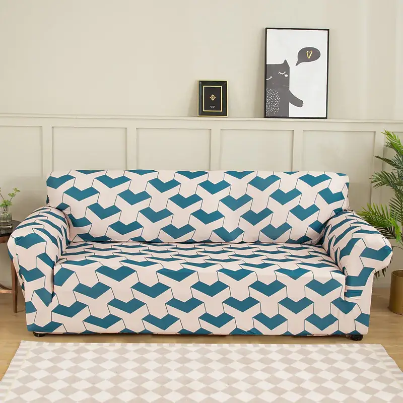 Stretch Sofa Cover Slipcover Geometric Pattern