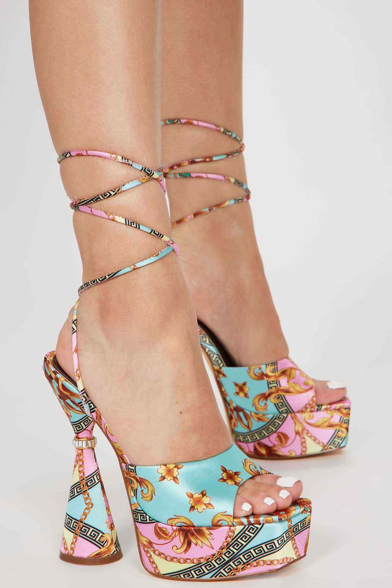 You Got My Intentions Strappy Heeled Sandals   Multi Color