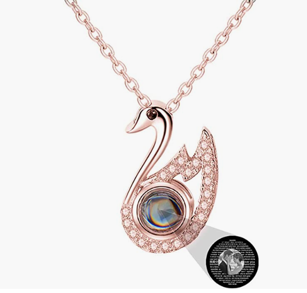 Personilized Strass Swan Necklace Pendant Necklace Women/Girl Jewelry