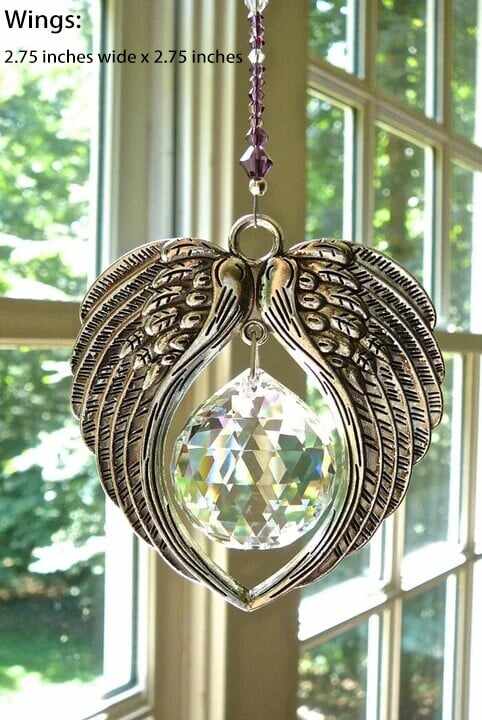 ANGEL WINGS  Crystal and Pewter Wings Suncatcher