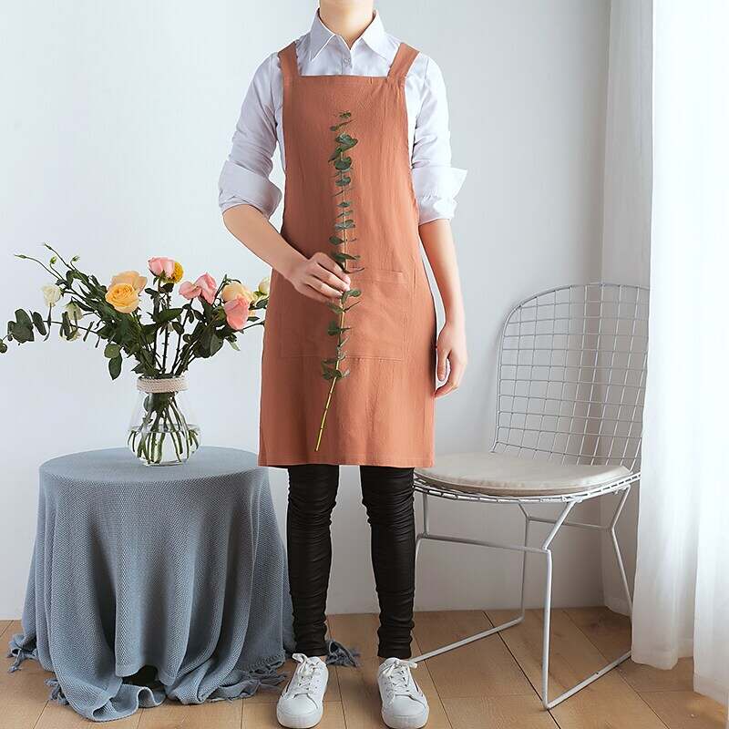 Lace-free Apron Japanese-style Solid Color