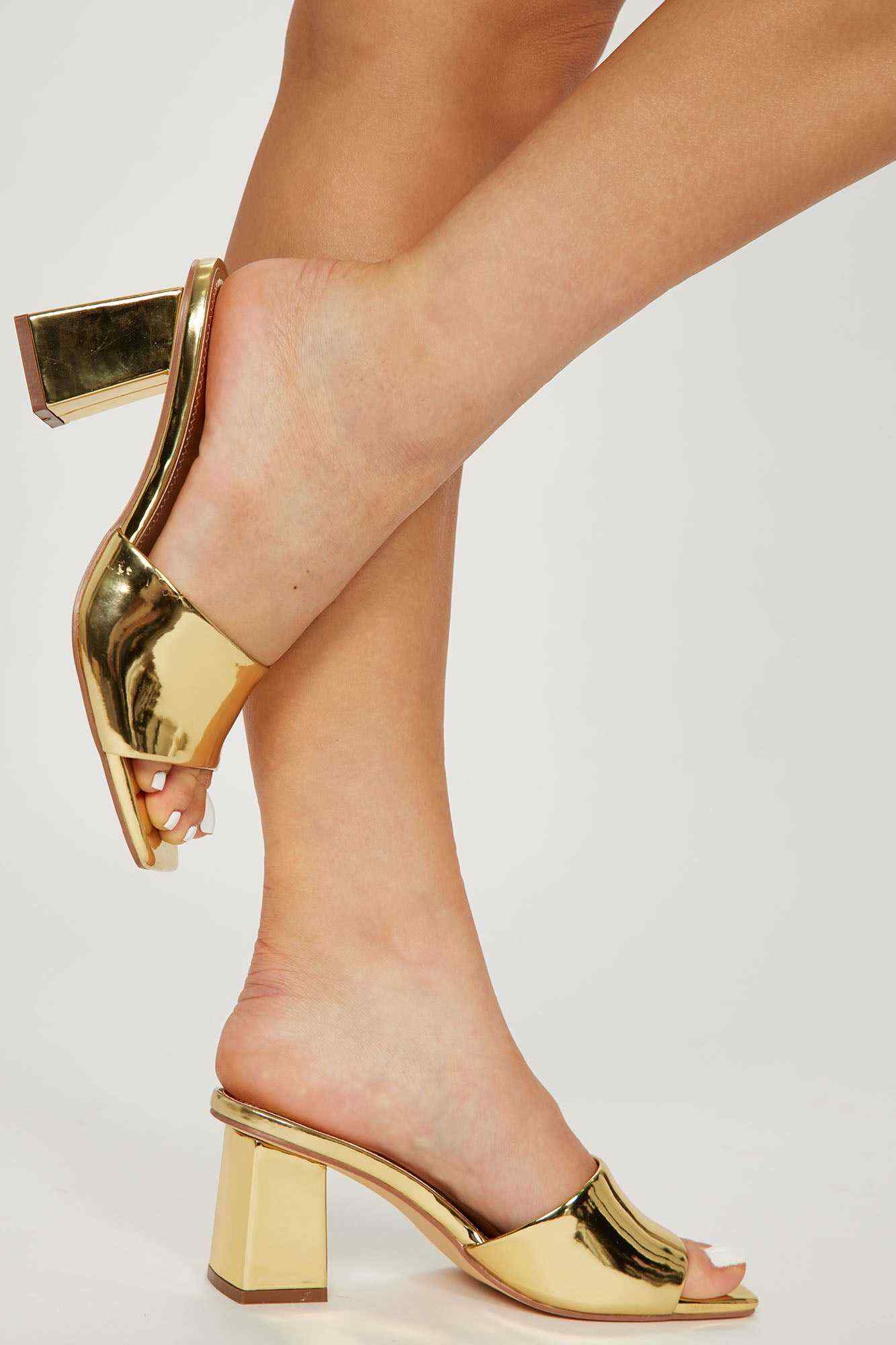 Meant To Last Heeled Mules    Gold