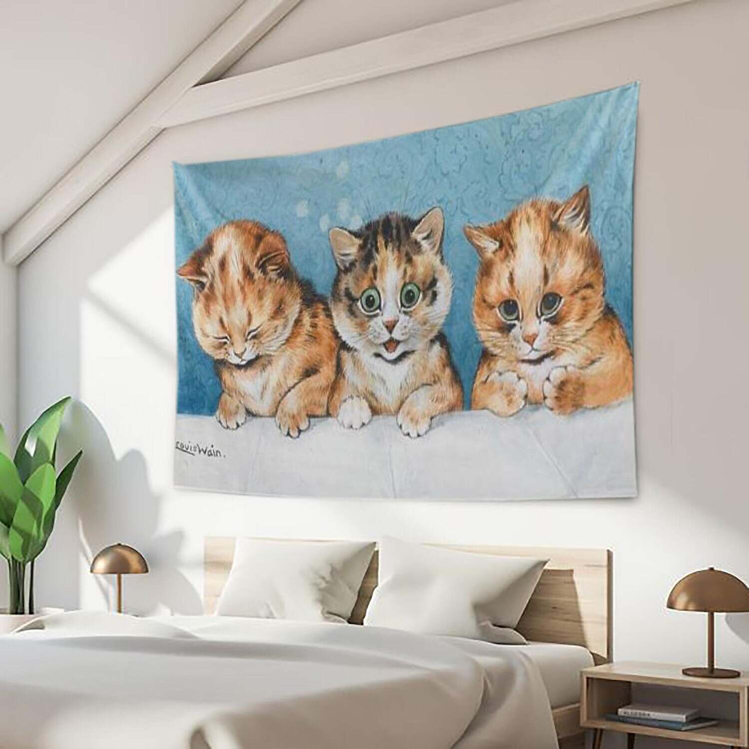 Funny Animal Large Wall Tapestry Cat Art Decor