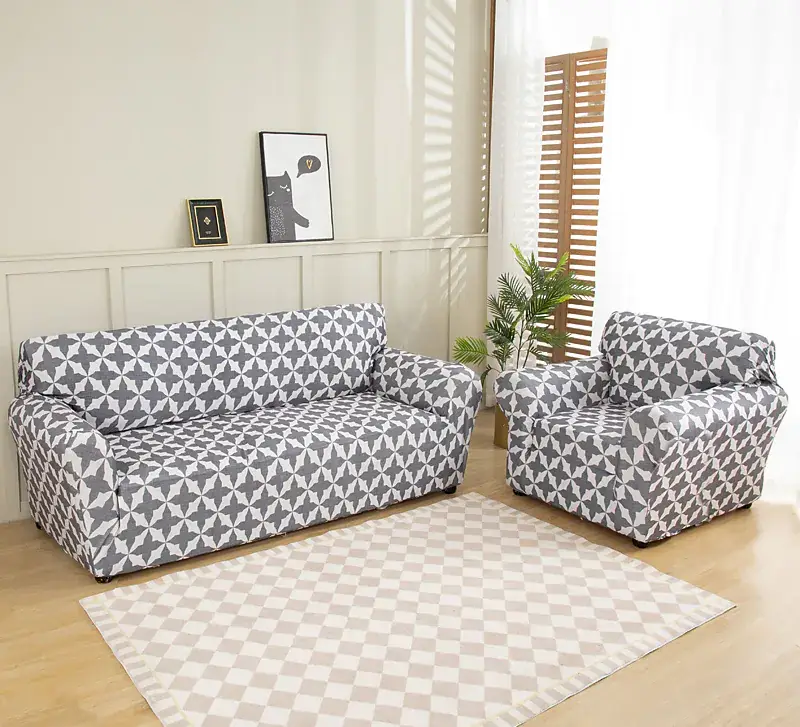 Stretch Sofa Cover Slipcover Geometric Pattern