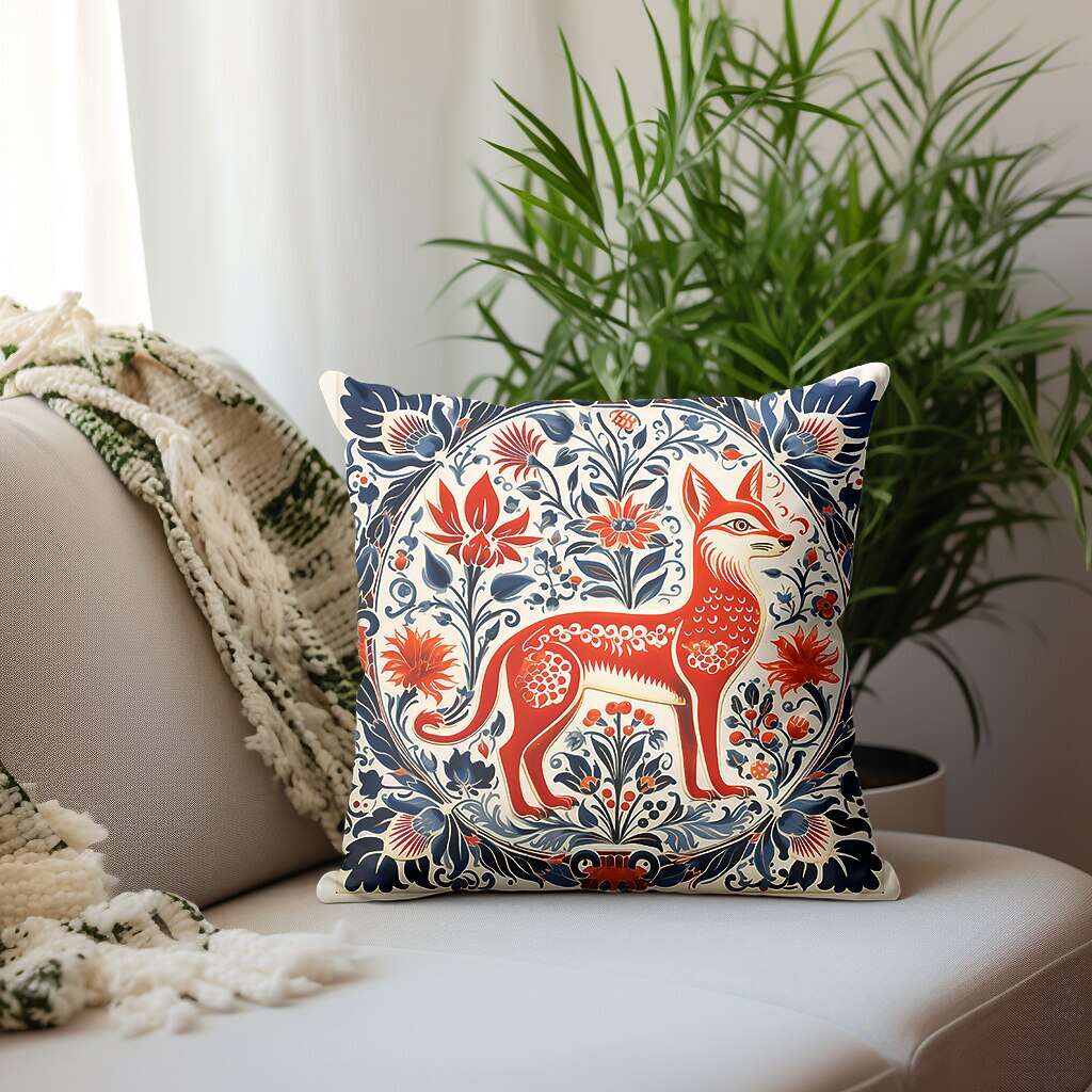 Fox Bird Pillow Cover 1PC