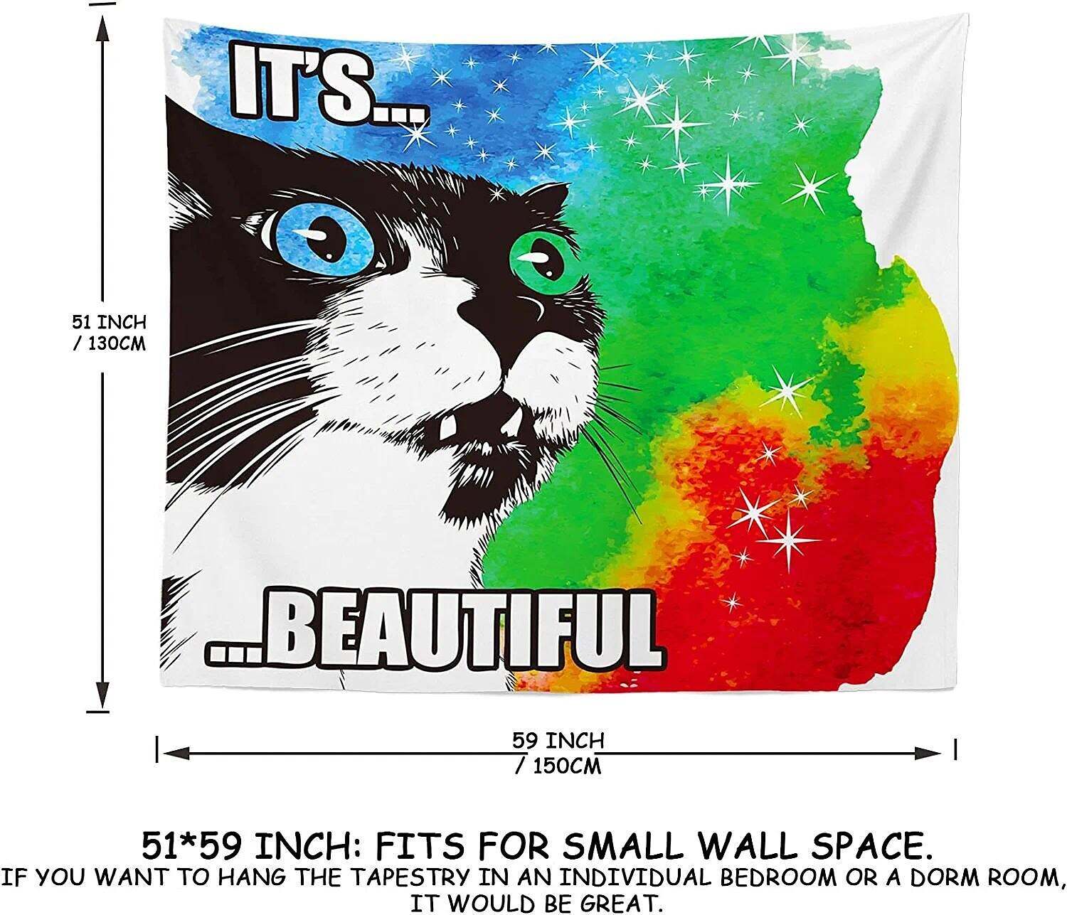 Funny Wall Tapestry Art Decor Wall Hanging Cat Backdrop