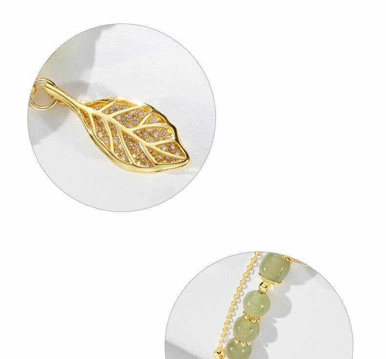LAST DAY 65%OFF - Hetian Jade Gold Leaf Bracelet
