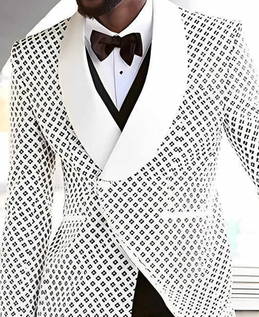 Elegant Allover Print Lapel Collar One Button Blazer