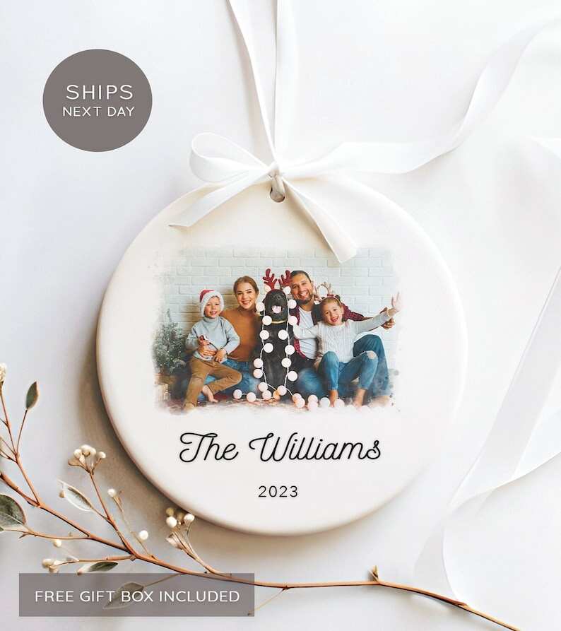 Personalized Family Picture Ornament, Christmas Gift Ornament, Custom Photo Ornament, Unique Christmas Ornament, Family Memorial Ornament