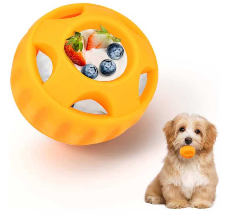 Dog Chew Toys for Puppies and Treat Trays, Long-Lasting Refillable Treat Toys and Silicone, Dog Treat Molds, Reusable, Dishwasher Safe, Suitable for Small and Medium Dogs 10-25 lbs toy for green ball toy dog toys